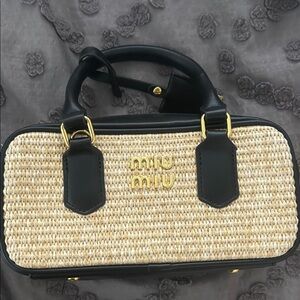 Black and Tan Woven Handbag